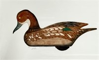 Arthur Nevin Signed Duck Decoy Colored Etching