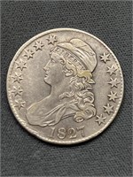 Rare 1827 Bust Silver Half Dollar Better Grade