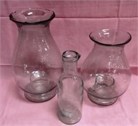 3 CLEAR VASES