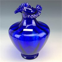 Fenton Blue Paneled CRE Vase