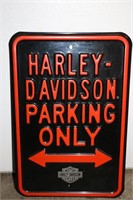 Metal "Harley Davidson Parking Only" Sign