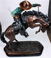 Art Frederic Remington Cowboy / Horse Statue