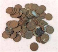 Lot of 73 Indian cents