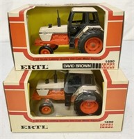 2 Ertl Case 1690 Tractors one is David Brown