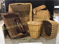 Assortment of Decorative Wicker Baskets