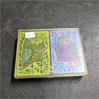 Owl Hallmark Double Card Deck in Plastic Case