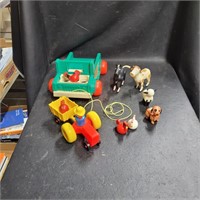 Vtg Fisher Price Farm Animals, Tractor and More