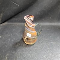Handblown Glass Swirled Pitcher