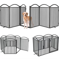 Malier Metal Freestanding Dog Gates with Door,