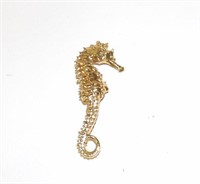 Vintage Gold-Tone Seahorse Brooch