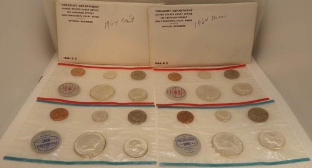 (2) 1964-P & 1964-D Mint Coin Sets