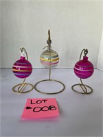 Vintage Shiny Brite Ornaments with Stands