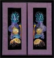 "Gemini Twins" 30x9 Reverse Glass Acrylic dual-pan