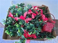 Box lot of a variety of Christmas Greenery