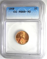1958 Cent ICG MS66+ RD