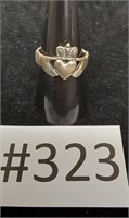 Vintage sterling silver Claddagh ring, stamped 923