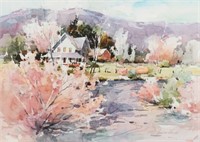 MARILYN SIMANDLE COUNTRY ESTATE WATERCOLOR