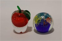 2 ARTGLASS PAPER WEIGHTS