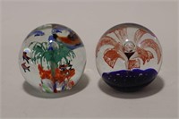 2 ARTGLASS PAPER WEIGHTS