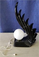 Vintage Art Deco Ceramic Wave Table Lamp