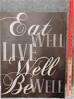 Eat Well Live Well Canvas Picture