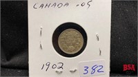 1902 Canadian small nickel
