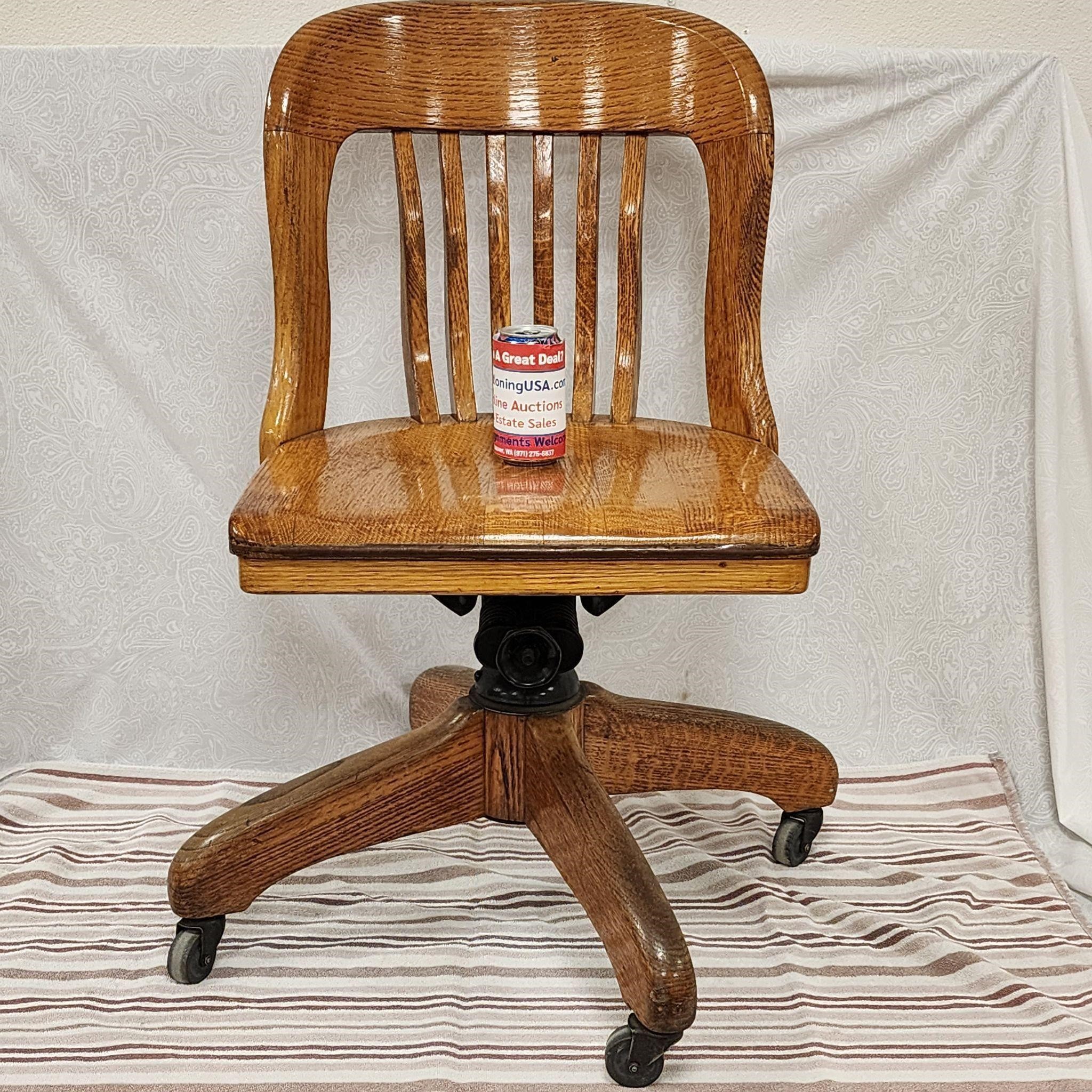 Vintage Gorgeous Solid Oak Office Chair