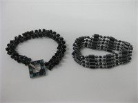 2 Beaded Fashion Bracelets - 1 w/ Hematite