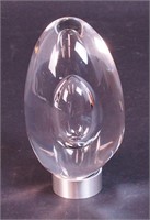 A 4" high Steuben crystal egg with interior egg