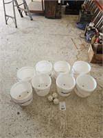 8 Buckets with 3 wiffle balls