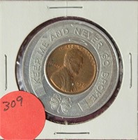 ENCASED GOOD LUCK 1950 LINCOLN WHEAT CENT