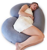 PHARMEDOC GREY C-SHAPED PREGNANCY PILLOW(4X2FT)