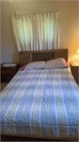 QUEEN BED WITH HEADBOARD, MATTRESS, BOXSPRINGS