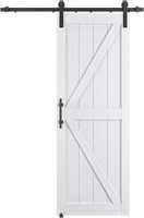 30in x 84in White Sliding Barn Door w/ Kit