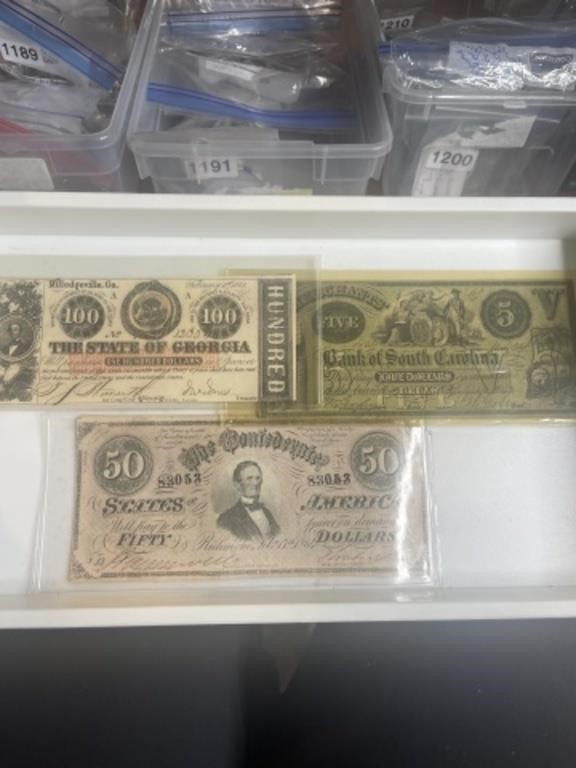 3 Civil War Currency
