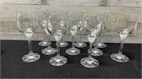 11 Crystal Wine Glasses Diana Pattern 7.25"