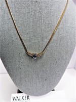 14KT YG Italy Tanzanite & Diamond Necklace