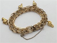 12k Gold Filled Elco Charm Bracelet