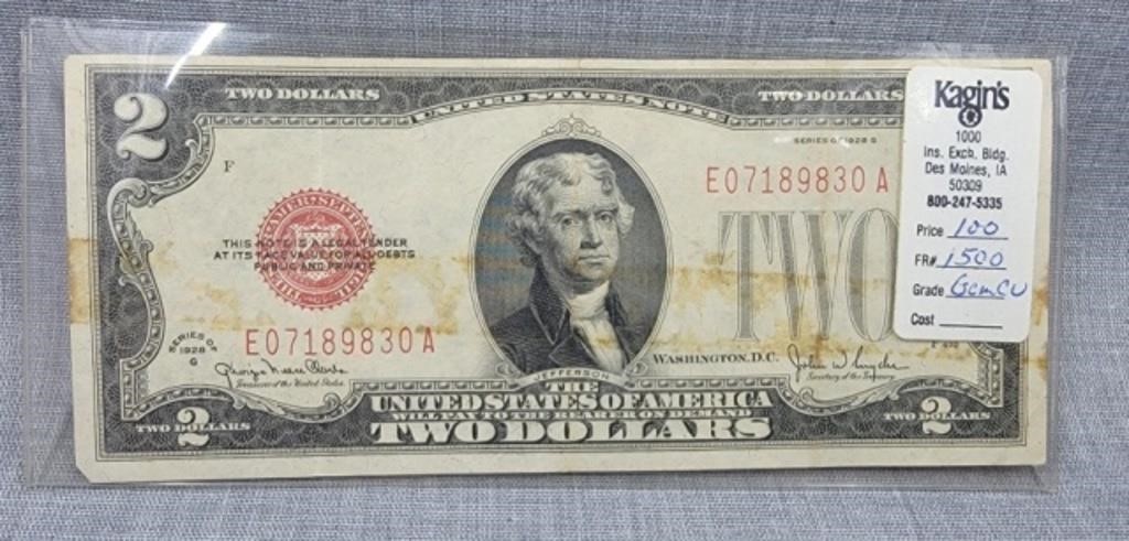 1928 $2 bill red seal