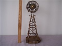 Handmade Vintage Windmill Clock / Made of Nails