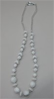 Sterling Silver & Vintage Glass Bead Necklace