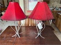 2) DECORATIVE RED LAMPS
