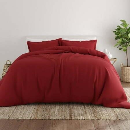 Noble Linens 3-Piece Burgundy Duvet Set  King