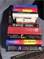 Box of Dean Koontz books, mostly hardbacks