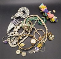 (H) Costume Jewelry - Necklaces, Ring, Earrings,