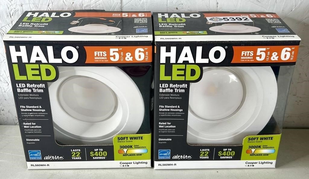 (2) Halo LED Soft White Lights
