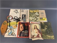 Group vintage religious items, Rosary, Liberty