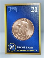1 oz .999 Copper Travis Shaw - Milwaukee Brewers