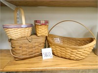 (4) Assorted Longaberger Baskets