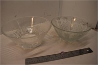 2 - Large Glass bowls